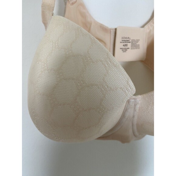 Soma Stunning Support Geo Lace Full Coverage Bra 42G Pale Sand Womens Underwired - Picture 5 of 8